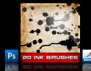 20 Ink Brushes Photoshop brush