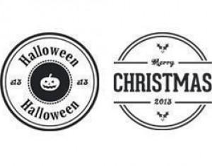 Free Holiday Badges Photoshop brush