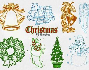 20 Christmas Vintage PS Brushes abr. Vol.1 Photoshop brush