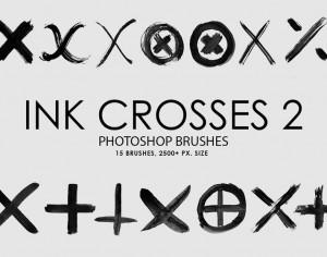 Free Ink Crosses 2 Photoshop Brushes Photoshop brush