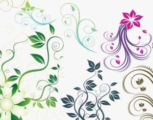 Flowers and Swirls 2 Photoshop brush