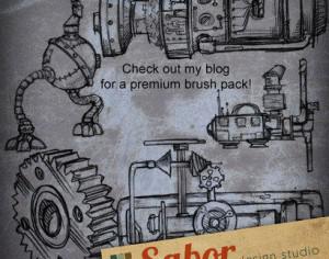 Industrial sketch brushes Photoshop brush