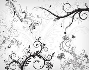 5 Floral Ornament Brushes (CS+) Photoshop brush