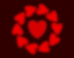 Halftone Hearts Photoshop brush