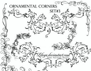 Ornamental Corners set 3 Photoshop brush