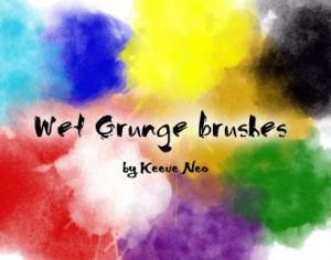 Wet Grungy Brushes Photoshop brush