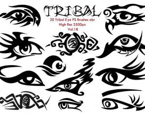 20 Tribal Eye PS Brushes Vol.18 Photoshop brush