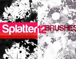 12 Splatter Brushes Photoshop brush